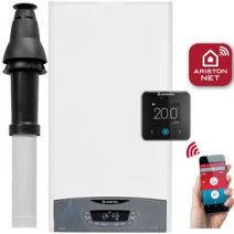 Ariston Clas ONE 30 Combi Boiler 3301044 (8 Year Warranty) with Vertical Flue Kit 3318080, Starter 3318079 and Cube S Net WiFi Thermostat 3319126