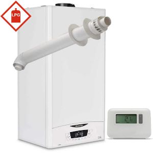 Ariston E-Combi ONE 30 LPG Combi Boiler 3301446 with Horizontal Flue Kit 3318073 and RF Wireless 7 Day Programmable Room Thermostat 3319484 ** LPG GAS **