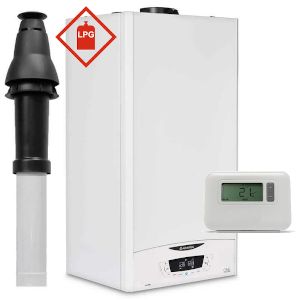Ariston E-Combi ONE 30 LPG Combi Boiler 3301446 with Vertical Flue Kit 3318080 , Starter 3318079 and RF Wireless 7 Day Programmable Room Thermostat 3319484 ** LPG GAS **