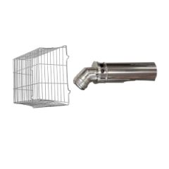 Firebird Stainless Steel 125mm / 5" Diameter Low level (Short) Flue Kit 200-280mm Inc Stainless Steel Guard