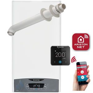 Ariston Clas ONE 24 Combi Boiler 3301043 (8 Year Warranty) with Horizontal Flue Kit 3318073 and Cube S Net WiFi Thermostat 3319126