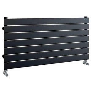 Twyford Flat Steel Anthracite Horizontal Double Radiator 550mm High x 800mm wide